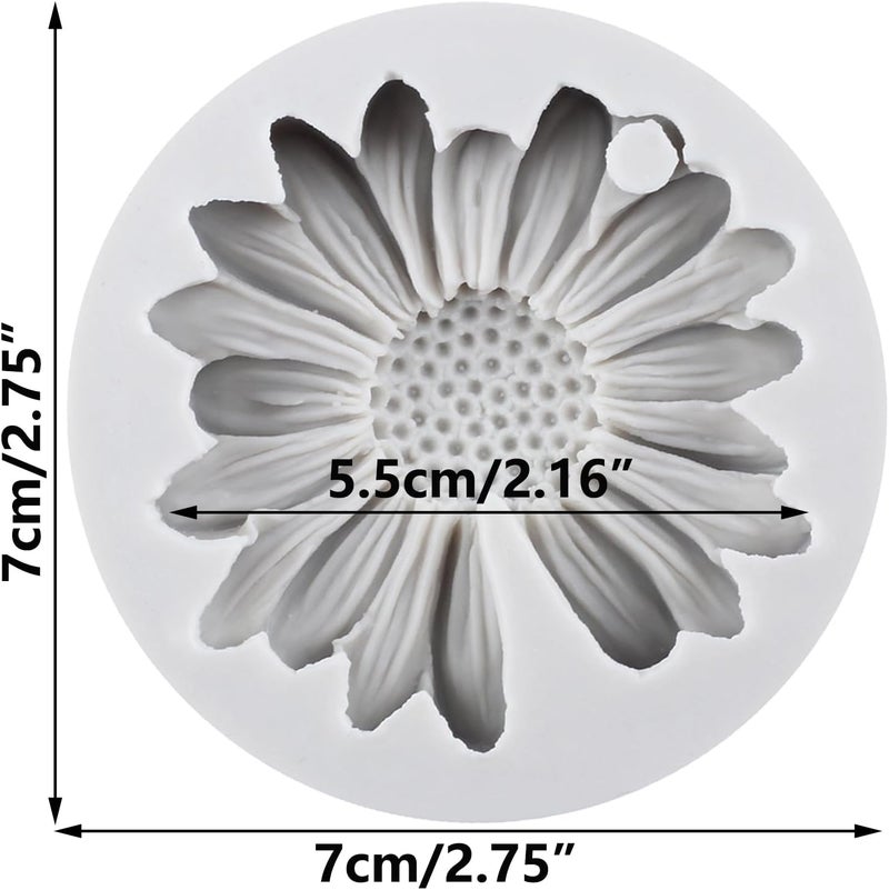 TAOXIBEI Daisy Flower Polymer Clay Mold Daisy Silicone Molds Chrysanthemum Flower Mold for DIY Crafts Jewelry Making Epoxy Resin Casting Air Dry Clay Plaste - Image 2
